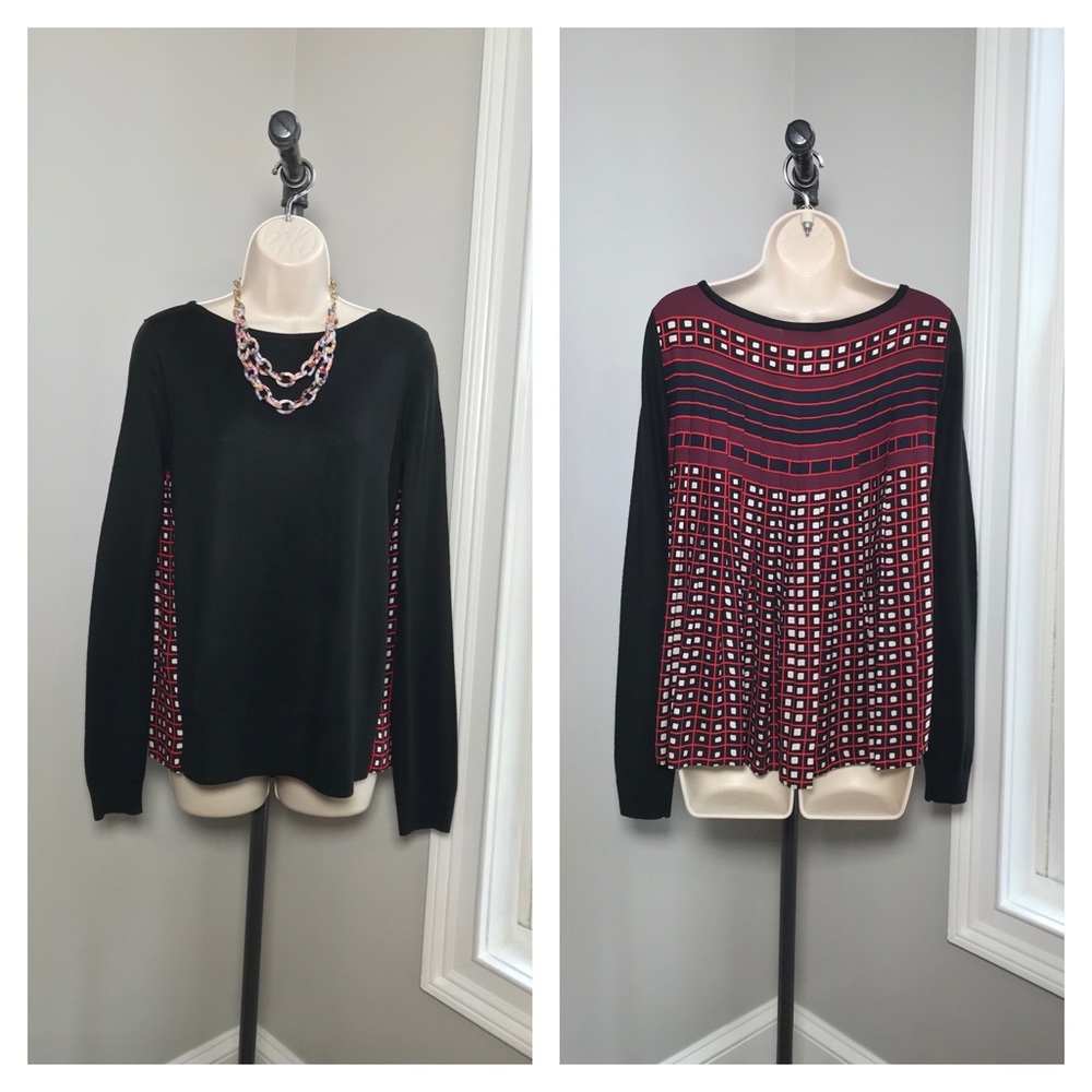 Ann Taylor Loft Long Sleeve Black Sweater Blouse ~ Women’s XS  NWT